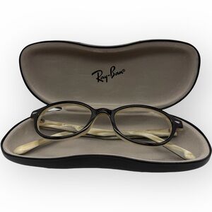 Ray-Ban Black and Cream Frames and‎ Case NO LENSES two-tone